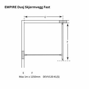 Macro Design Empire Dusjvegg Fast Linjeglass B125cm