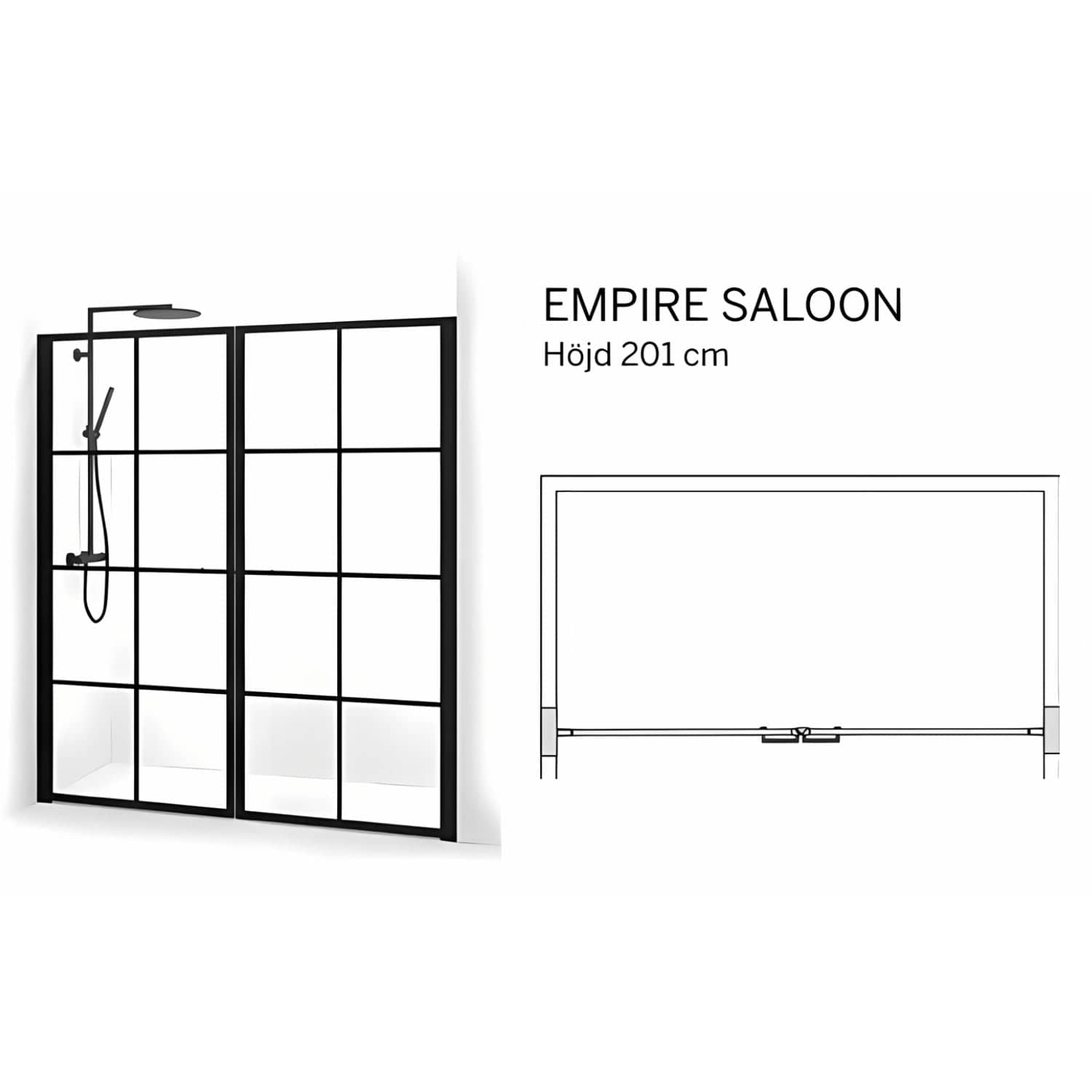Macro Design Empire Nisjedusj Saloon - med Hvit profil Macro Design Dusjnisje