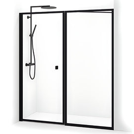 Macro Design Empire Nisjedusj Swing med Svart matt profil - Svart matt / 45+78cm / Klart glass