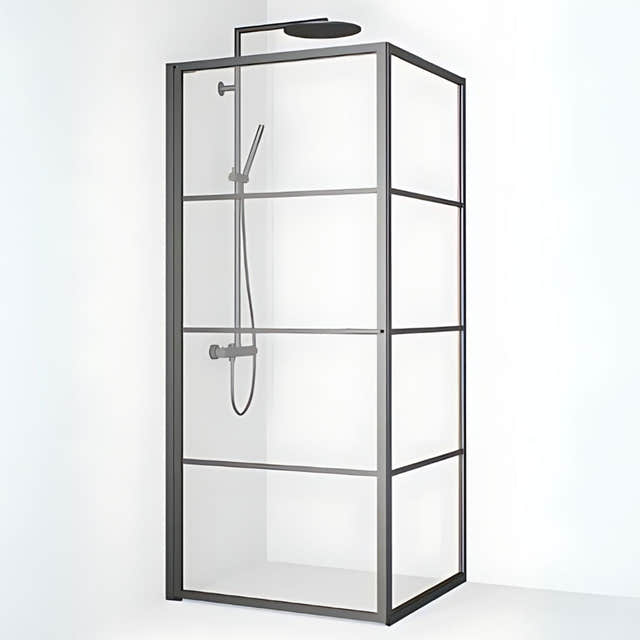 Macro Design Empire Swing Dusjhjørne - med Gunmetal profil Gunmetal / 79x79cm / Klart glass med sprosser Macro Design Dusjhjørne BUN-DESW8080SGKL
