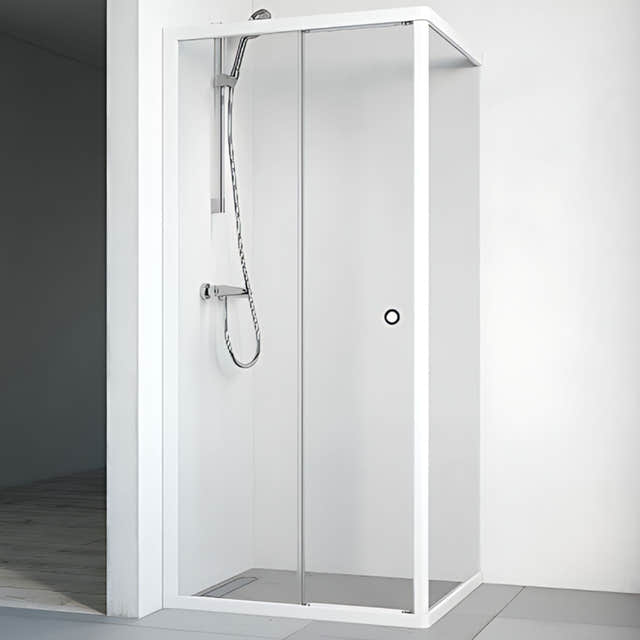 Macro Design FLOW Dusjhjørne Front Hvit / 70x80cm / Klart glass Macro Design Dusjhjørne BUN-DHFF7080VKL