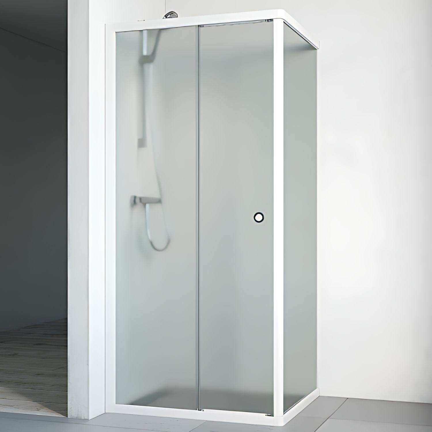 Macro Design FLOW Dusjhjørne Front Ice glass Hvit / 70x80cm / Ice glass Macro Design Dusjhjørne BUN-DHFF7080VIC