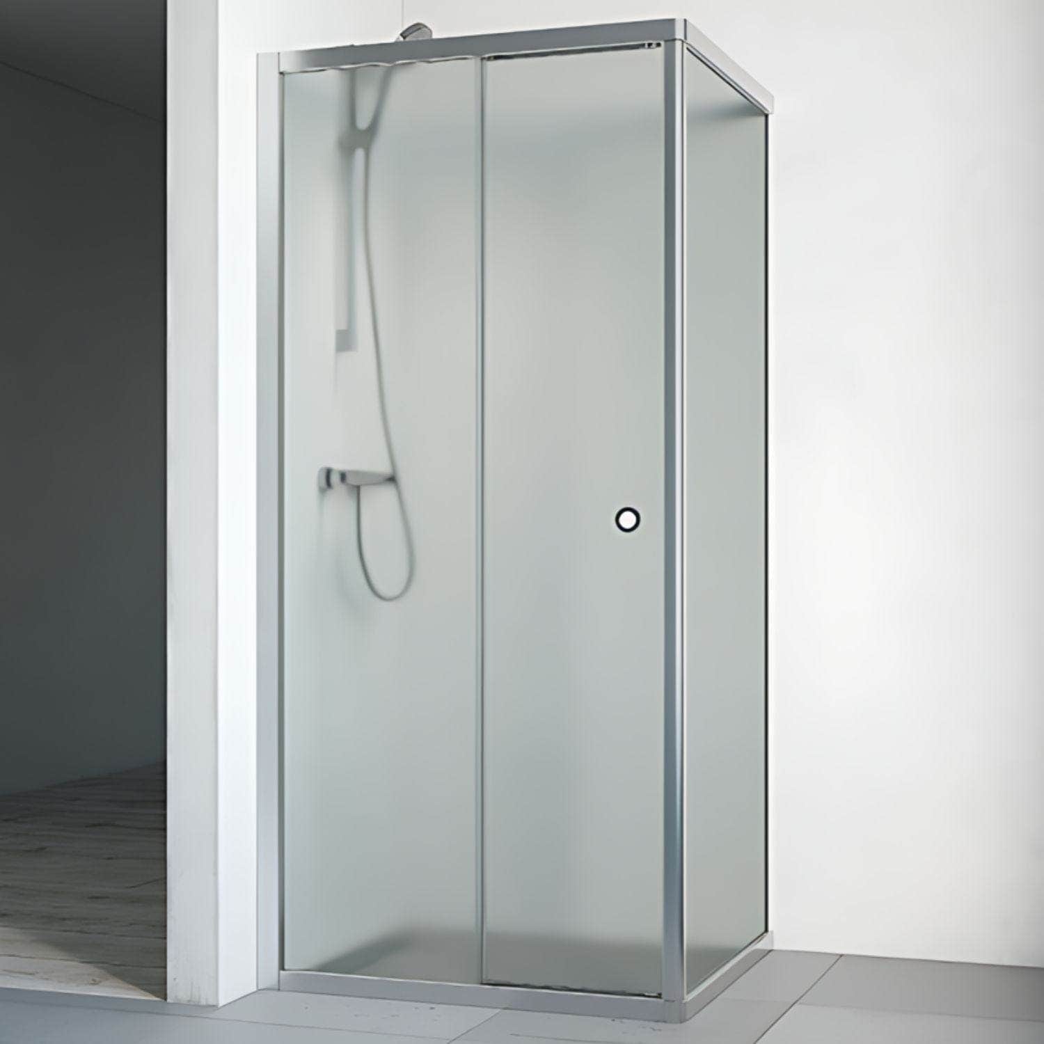 Macro Design FLOW Dusjhjørne Front Ice glass Matt aluminium / 70x80cm / Ice glass Macro Design Dusjhjørne BUN-DHFF7080NIC