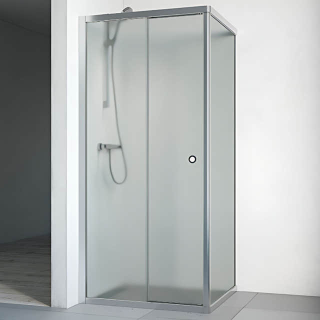 Macro Design FLOW Dusjhjørne Front Ice glass Matt aluminium / 70x80cm / Ice glass Macro Design Dusjhjørne BUN-DHFF7080NIC