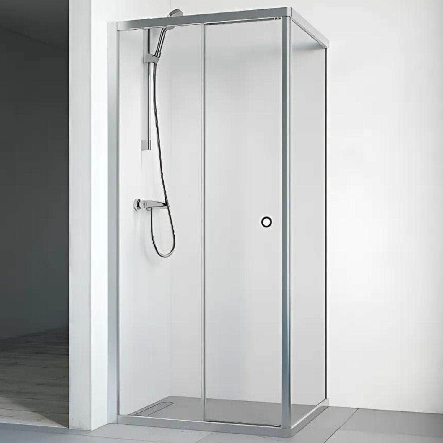 Macro Design FLOW Dusjhjørne Front Matt aluminium / 70x80cm / Klart glass Macro Design Dusjhjørne BUN-DHFF7080NKL