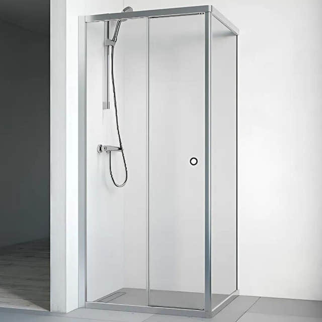 Macro Design FLOW Dusjhjørne Front Matt aluminium / 70x80cm / Klart glass Macro Design Dusjhjørne BUN-DHFF7080NKL
