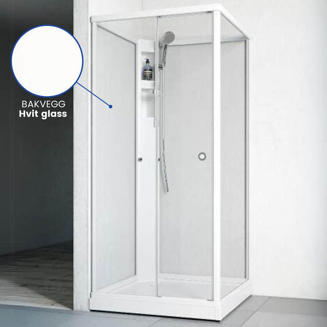 Macro Design FLOW Front Dusjkabinett Hvit / 81x81cm / Hvit glass Macro Design Dusjkabinett BUN-DKFFUB88VKLV