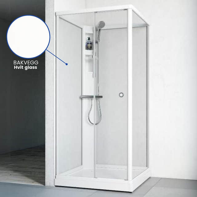 Macro Design FLOW Front Dusjkabinett Standard Hvit / 81x81cm / Hvit glass Macro Design Dusjkabinett BUN-DKFFYB88VKLV