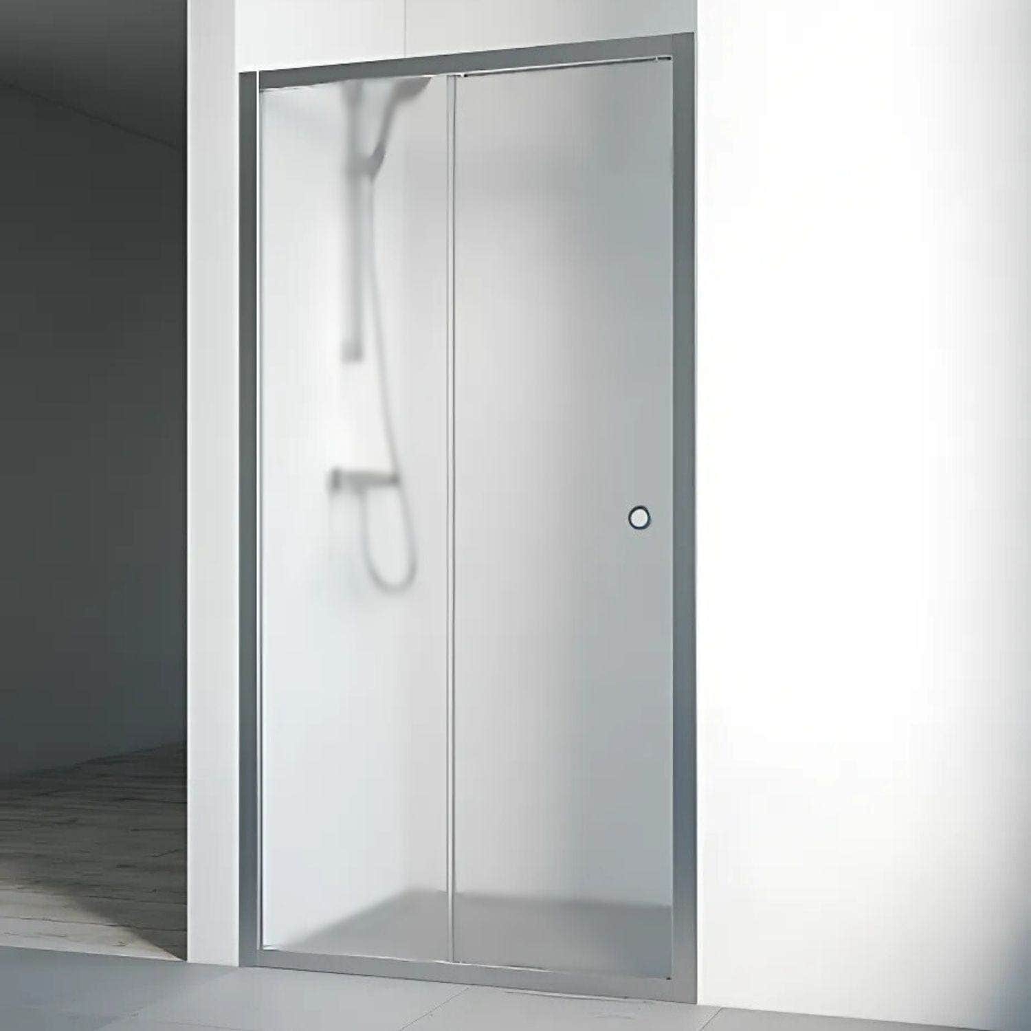 Macro Design FLOW Nisjedusj 2D Matt aluminium / 80-85cm / Ice glass Macro Design Dusjnisje BUN-DNF2D80NIC