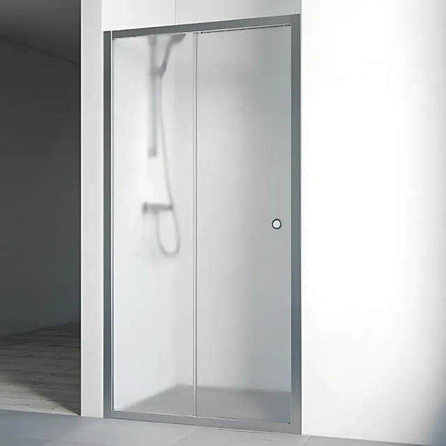 Macro Design FLOW Nisjedusj 2D Matt aluminium / 80-85cm / Ice glass Macro Design Dusjnisje GRO-6297089