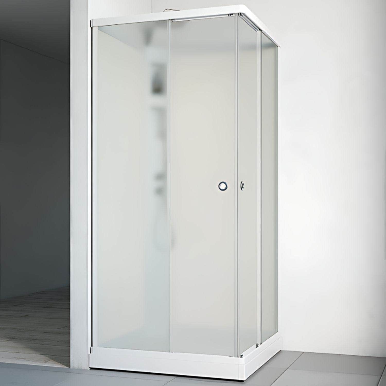 Macro Design FLOW Rett Dusjkabinett Innfelt Blandebatteri Ice Hvit / 81x81cm / Hvit Macro Design Dusjkabinett BUN-DKFRIB88VICV