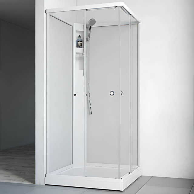 Macro Design FLOW Rett Dusjkabinett Standard Hvit / 81x81cm / Klart glass Macro Design Dusjkabinett BUN-DKFRUB88VKL