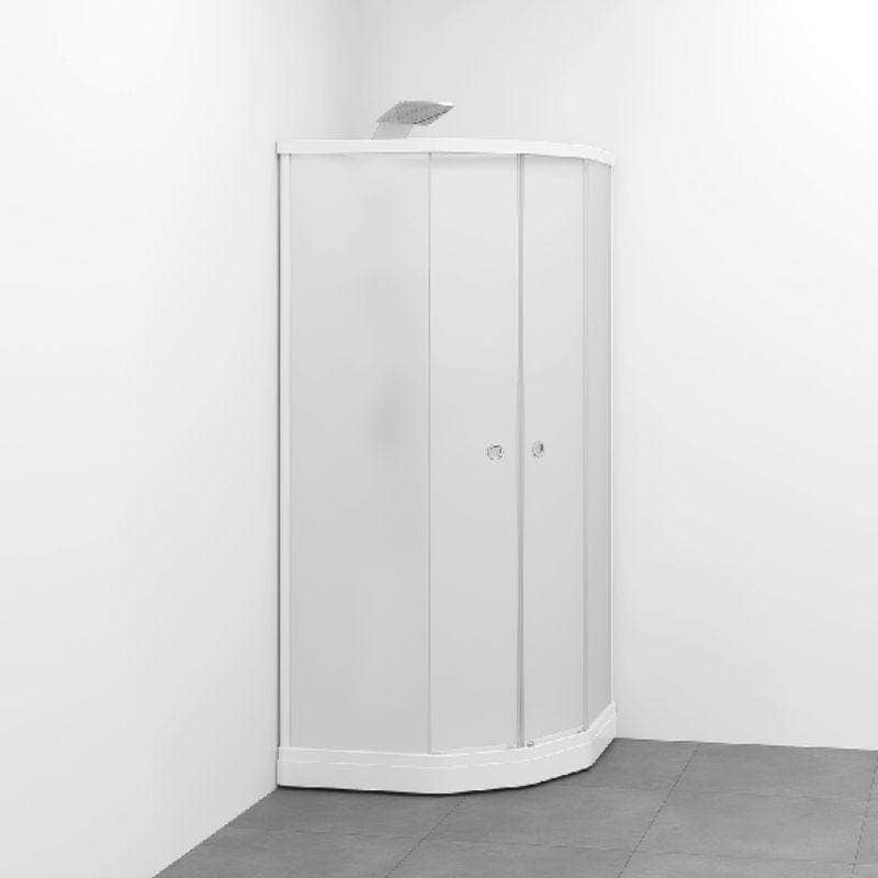 Macro Design FLOW Semi Dusjkabinett Innfelt Blandebatteri Ice Hvit matt / 71x91cm / Hvit glass Macro Design Dusjkabinett BUN-DKFSIB79VICV