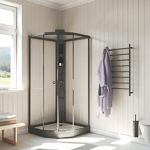 Macro Design FLOW Semi Dusjkabinett Innfelt Blandebatteri - Svart
