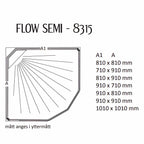 Macro Design FLOW Semi Dusjkabinett Innfelt Blandebatteri - Svart