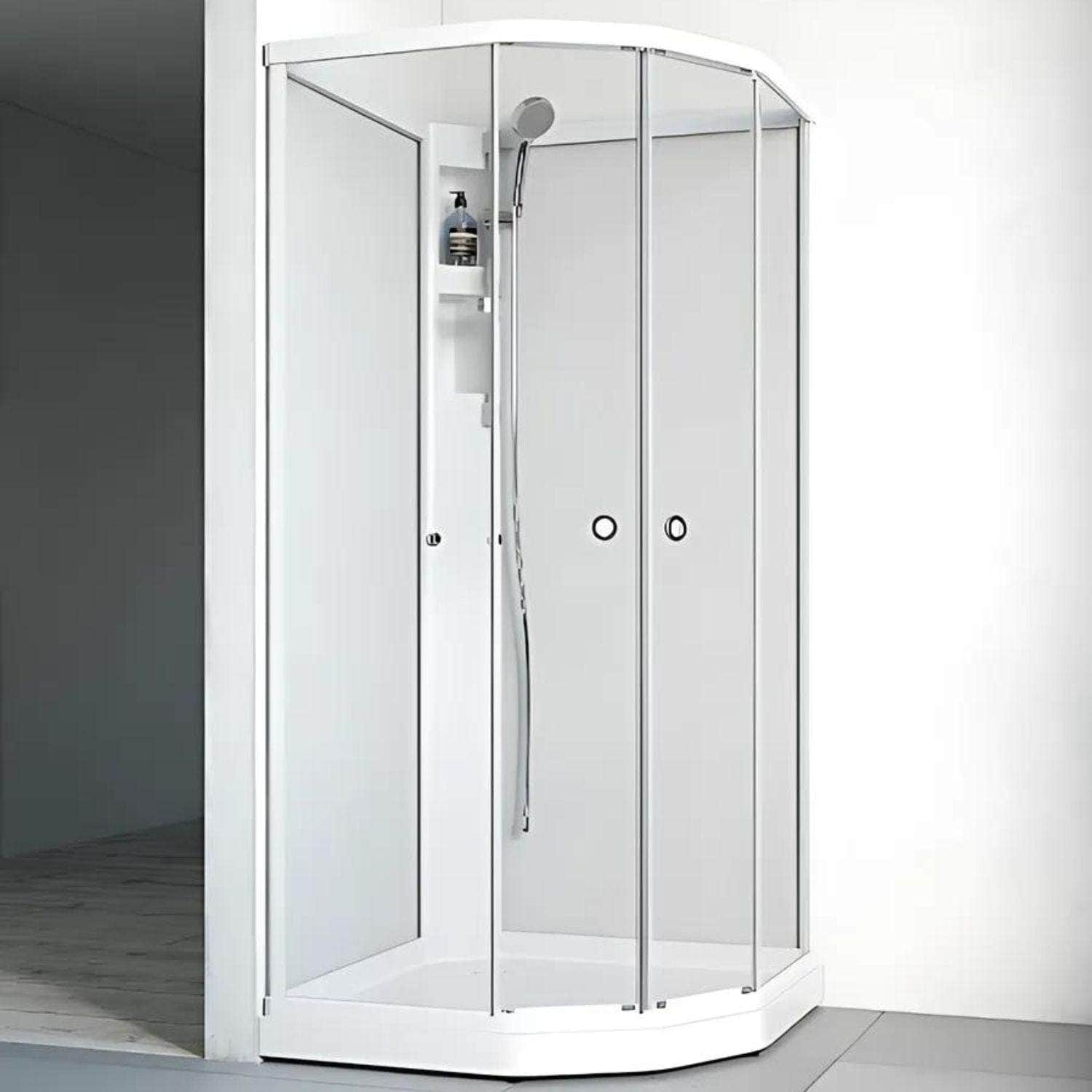 Macro Design FLOW Semi Dusjkabinett Standard Hvit / 71x91cm / Klart glass Macro Design Dusjkabinett BUN-DKFSUB79VKL