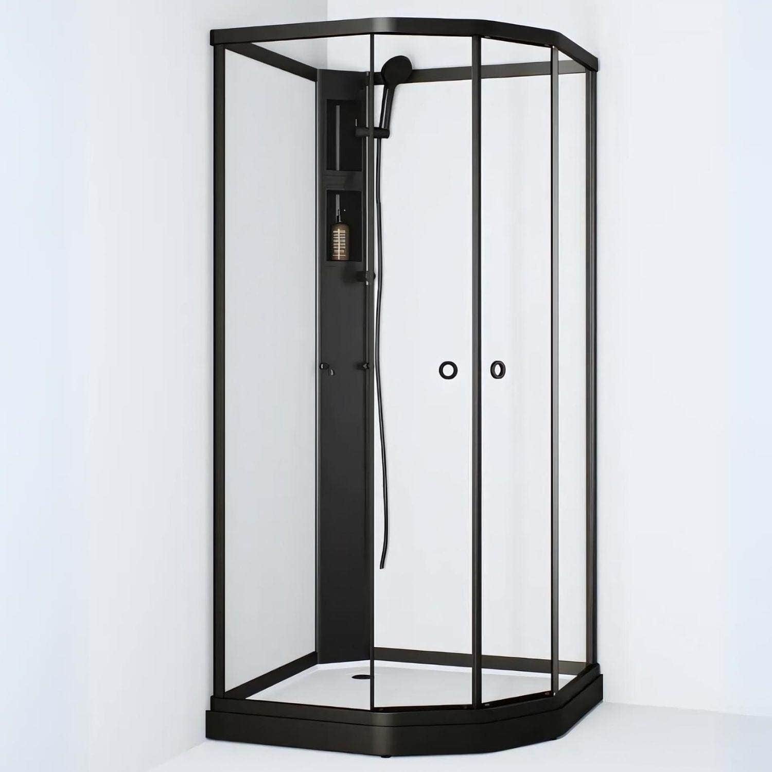 Macro Design FLOW Semi Dusjkabinett Standard Svart / 71x91cm / Hvit Macro Design Dusjkabinett BUN-DKFSUB79SKLV