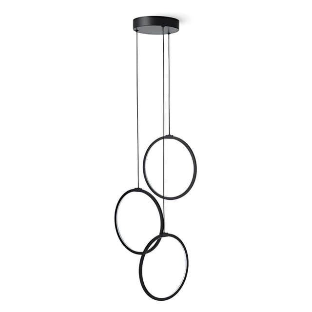 Macro Design HALO Takbelysning Svart matt / 3 ringer Macro Design Baderomsbelysning GRO-ITHAL30RSX3