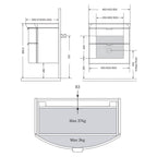 Macro Design HEART 1-dør servantskap med 450 servant