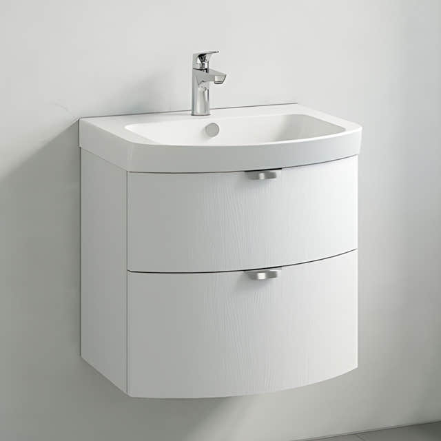Macro Design HEART 2-skuff servantskap med 600/800 servant Hvit eik / 60x45cm Macro Design Møbelpakke bad BUN-FHK60VPH70