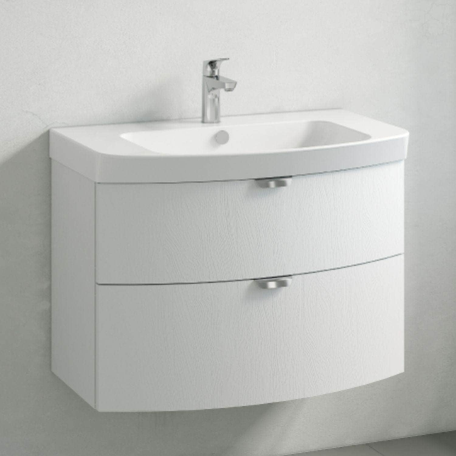 Macro Design HEART 2-skuff servantskap med 600/800 servant Hvit eik / 80x45cm Macro Design Møbelpakke bad BUN-FHK80VPH70