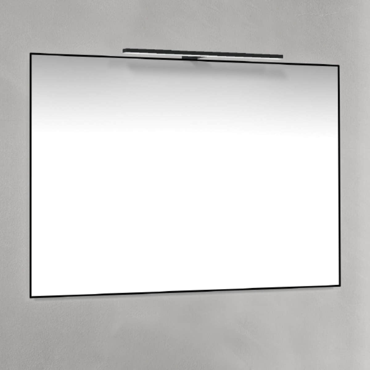 Macro Design Rammespeil T-belysning LED Svart / 100cm Macro Design Baderomsspeil BUN-IP10070SRSTL