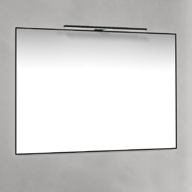 Macro Design Rammespeil T-belysning LED Svart / 100cm Macro Design Baderomsspeil BUN-IP10070SRSTL