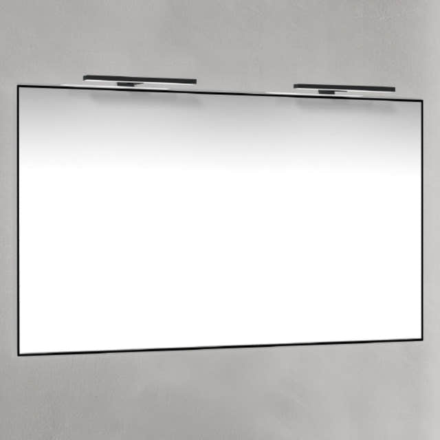 Macro Design Rammespeil T-belysning LED Svart / 120cm Macro Design Baderomsspeil BUN-IP12070SRSTL