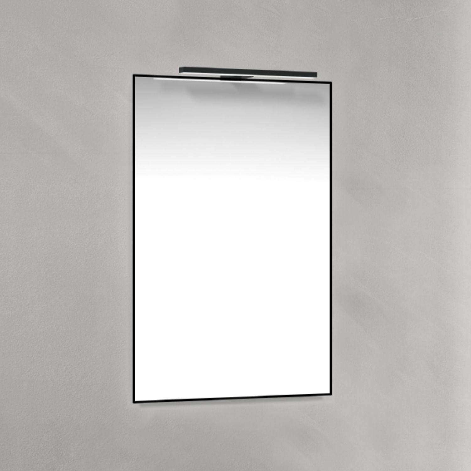 Macro Design Rammespeil T-belysning LED Svart / 45cm Macro Design Baderomsspeil BUN-IP4570SRSTL