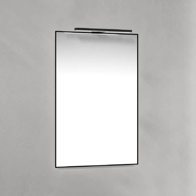 Macro Design Rammespeil T-belysning LED Svart / 45cm Macro Design Baderomsspeil BUN-IP4570SRSTL
