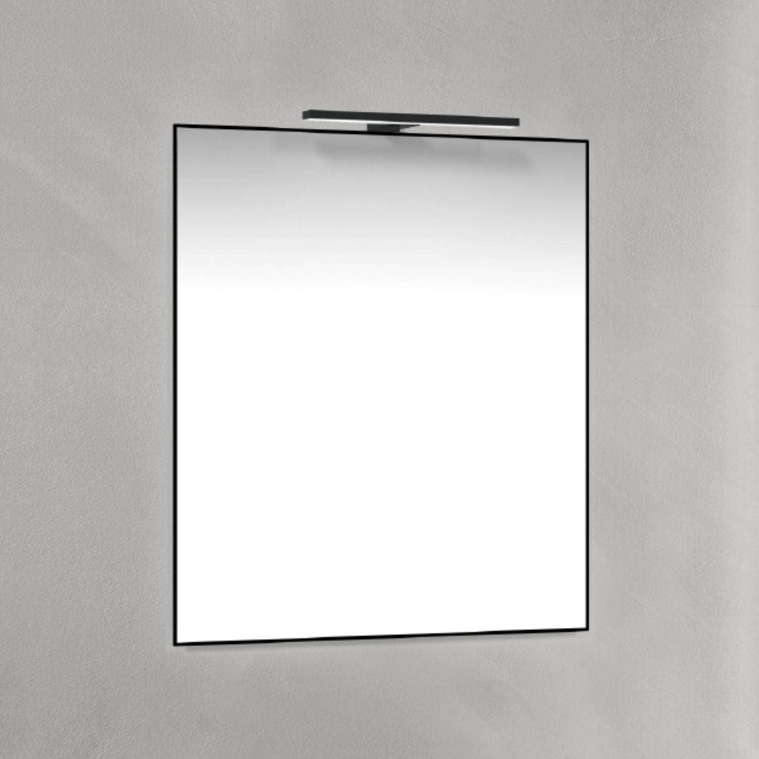 Macro Design Rammespeil T-belysning LED Svart / 60cm Macro Design Baderomsspeil BUN-IP6070SRSTL