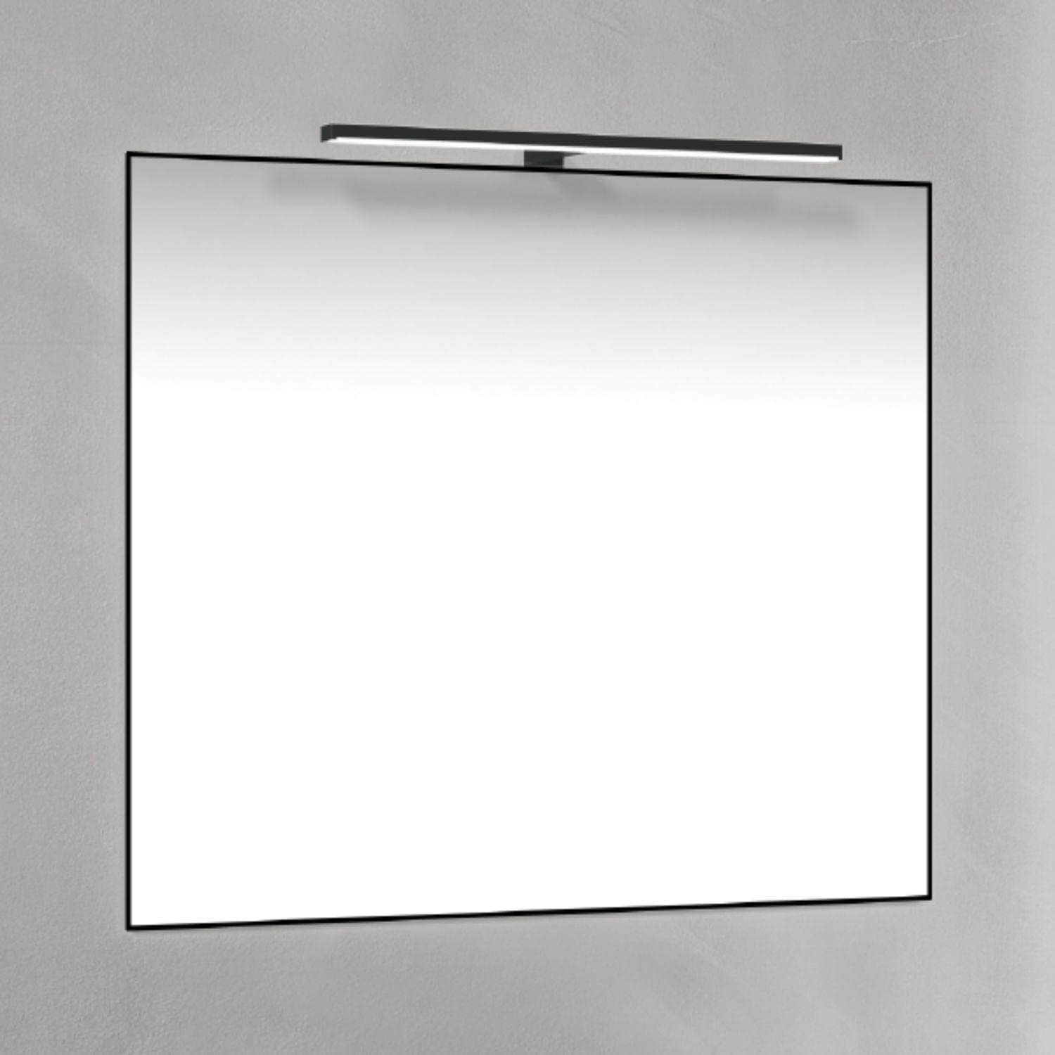 Macro Design Rammespeil T-belysning LED Svart / 80cm Macro Design Baderomsspeil BUN-IP8070SRSTL