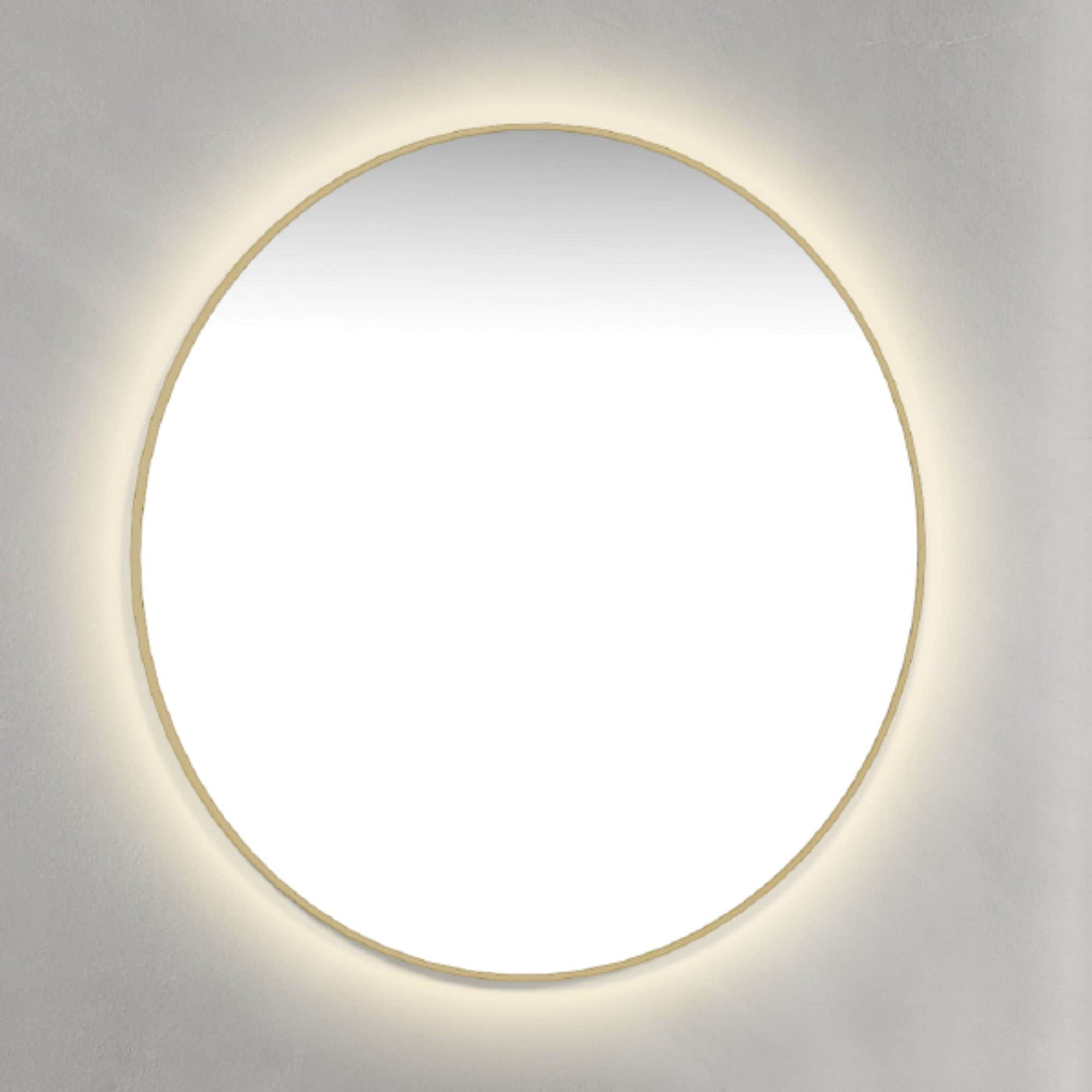 Macro Design Rundt Rammespeil - med ambilight Messing / 90cm Macro Design Baderomsspeil GRO-IPR90AMR