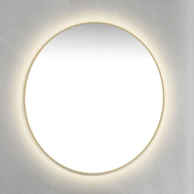 Macro Design Rundt Rammespeil - med ambilight Messing / 90cm Macro Design Baderomsspeil GRO-IPR90AMR