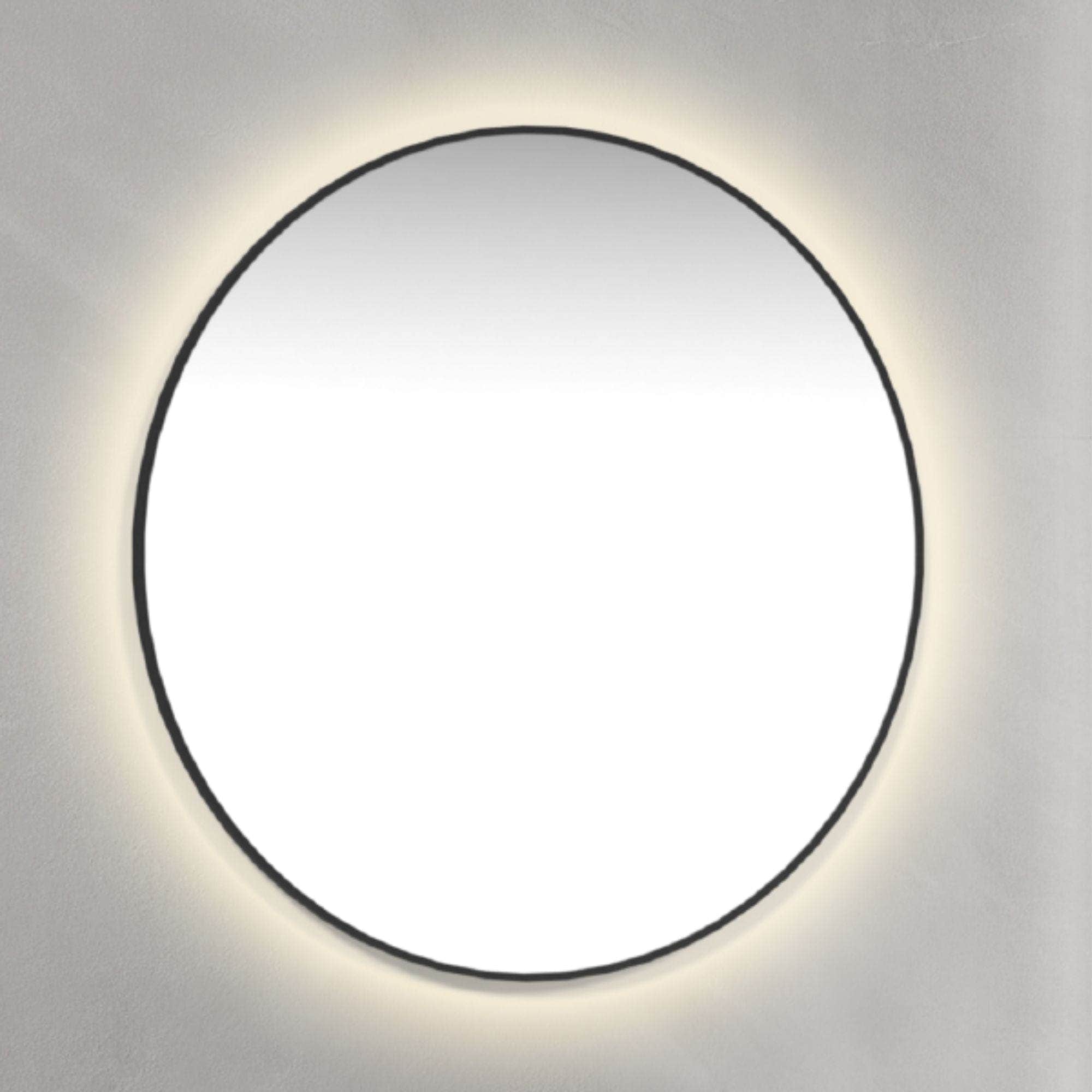 Macro Design Rundt Rammespeil - med ambilight Svart / 90cm Macro Design Baderomsspeil GRO-IPR90ASR