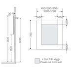 Macro Design AMBILIGHT RAMPE firkantet speil med lys (topp/baklys)