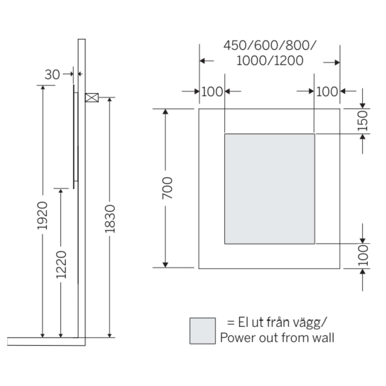 Macro Design Speil Rampe-belysning LED - med Ambilight Macro Design Baderomsspeil