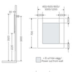 Macro Design T-LED firkantet speil med lys (topplys)
