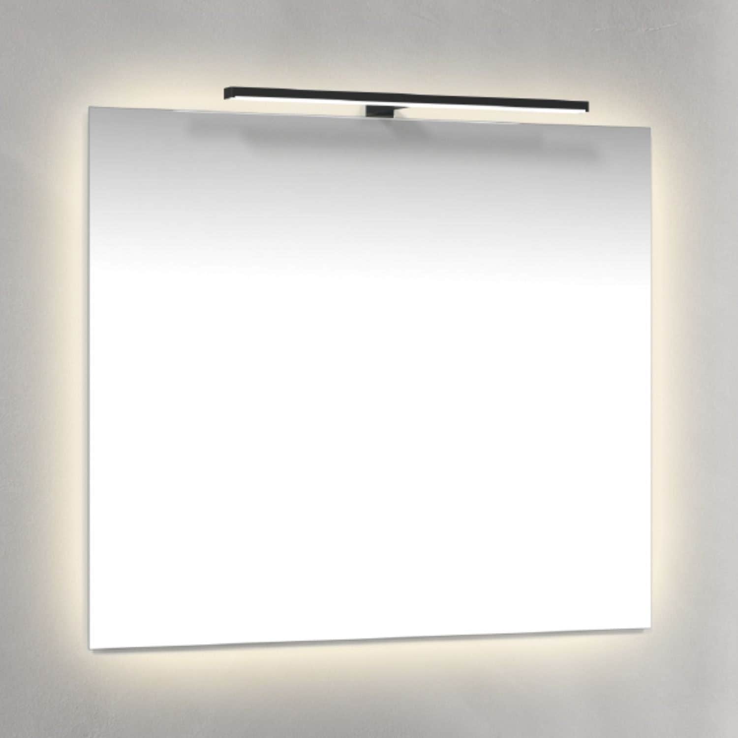 Macro Design Speil T-belysning LED - med Ambilight Svart / 80cm Macro Design Baderomsspeil BUN-IP8070ASTL