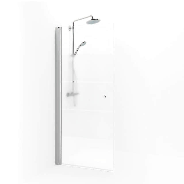 Macro Design SPIRIT Dusjdør Rett - med knott Matt aluminium / 67cm / Screen glass Macro Design Dusjdør BUN-DSSKN67KSC