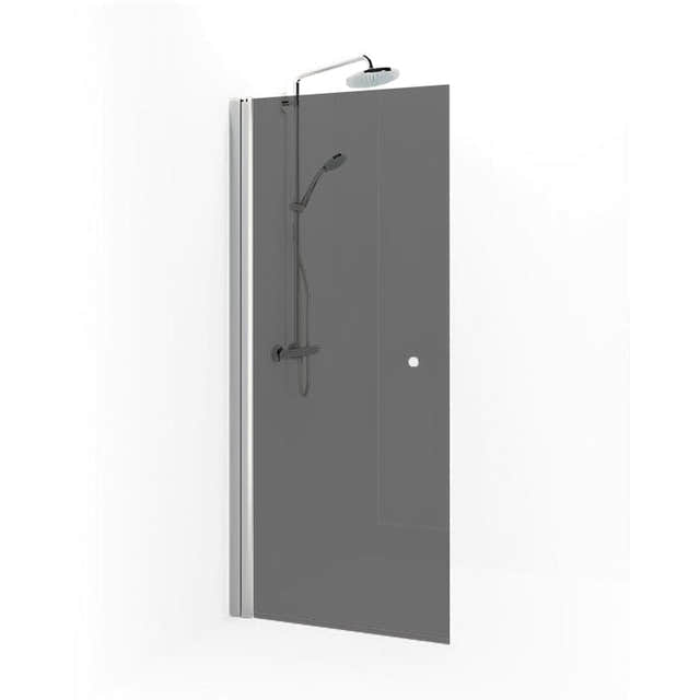 Macro Design SPIRIT Dusjdør Rett - med knott Matt aluminium / 77cm / Tonet glass Macro Design Dusjdør BUN-DSSKN77KTO
