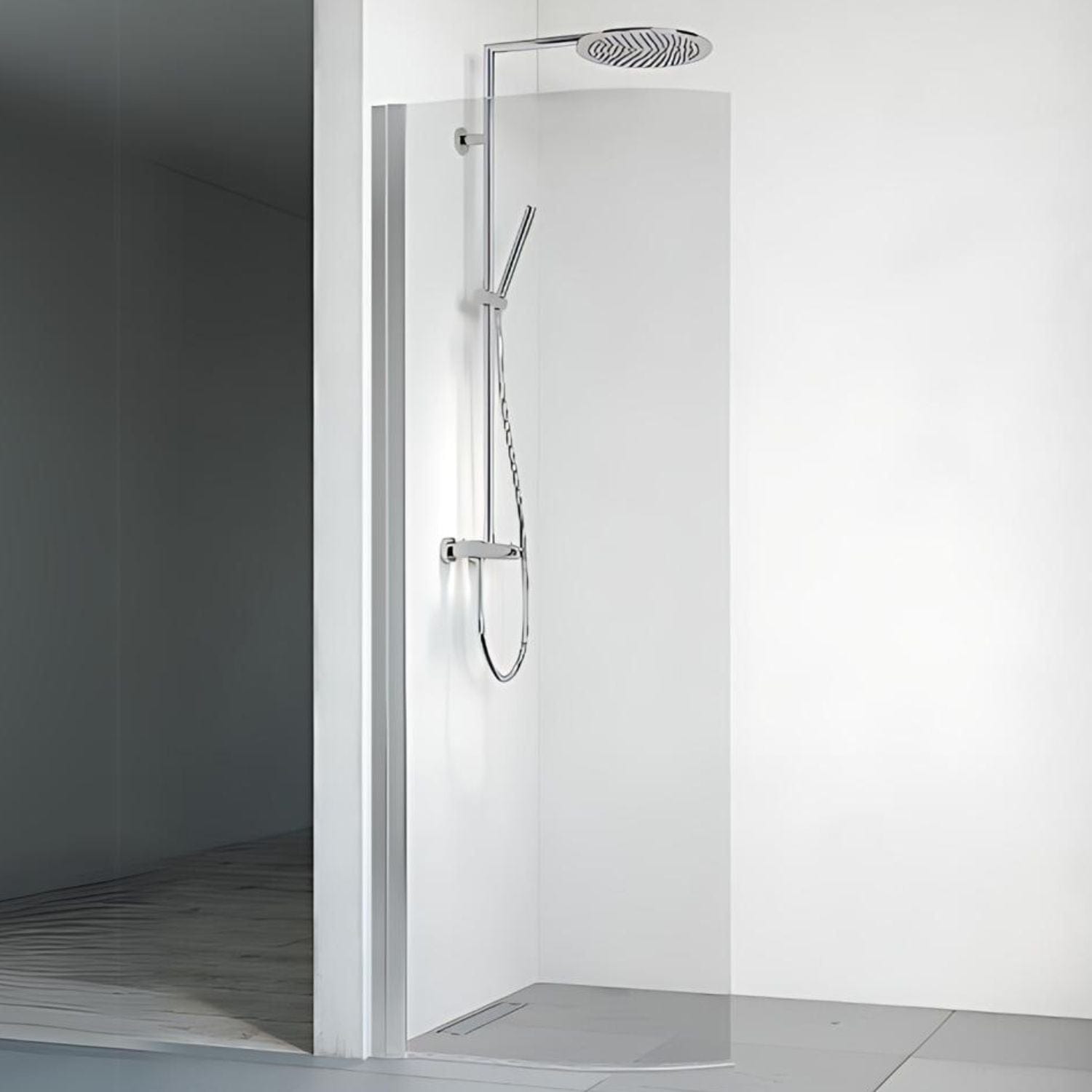 Macro Design SPIRIT Dusjdør Rund Matt aluminium / 80cm / Klart glass Macro Design Dusjdør BUN-DVSCN80KL