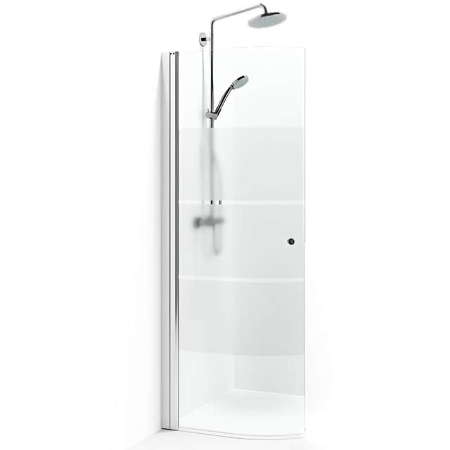 Macro Design SPIRIT Dusjdør Rund - med knott Krom / 53cm / Screen glass Macro Design Dusjdør BUN-DFSCG53KSC