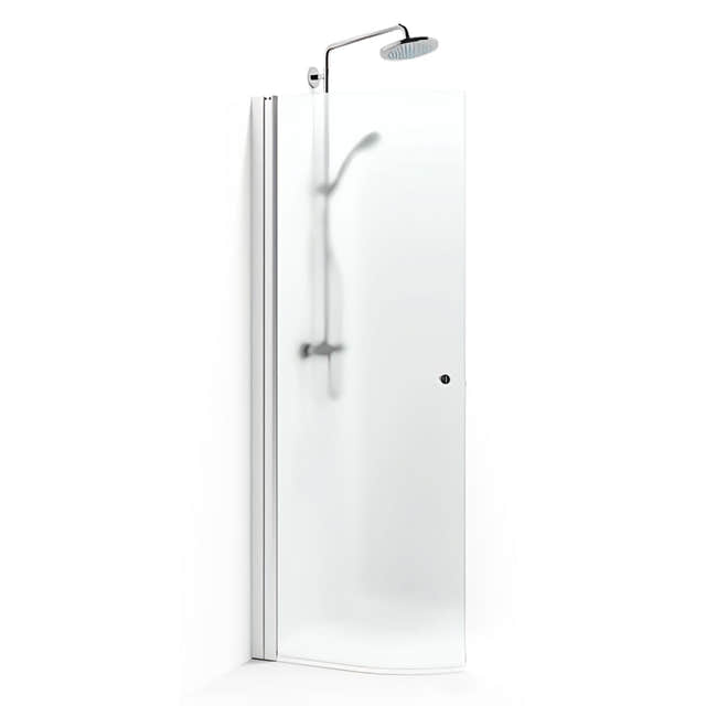 Macro Design SPIRIT Dusjdør Rund - med knott Matt aluminium / 53cm / Ice glass Macro Design Dusjdør BUN-DFSCN53KIC