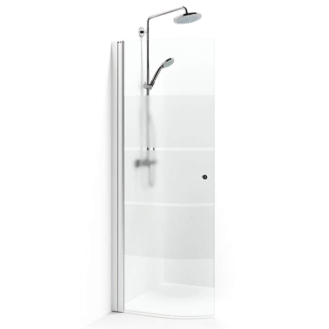 Macro Design SPIRIT Dusjdør Rund - med knott Matt aluminium / 53cm / Screen glass Macro Design Dusjdør BUN-DFSCN53KSC