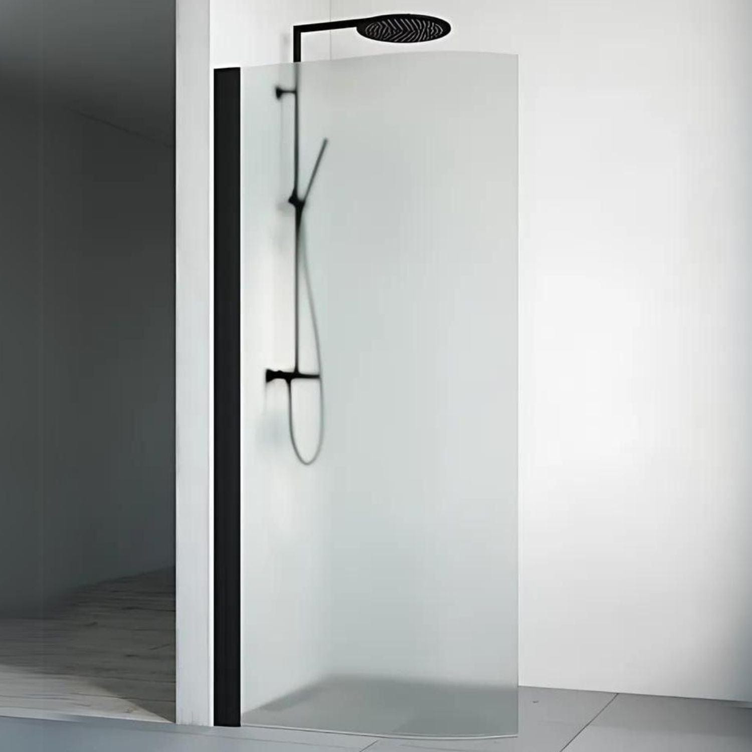 Macro Design SPIRIT Dusjdør Rund Svart matt / 80cm / Ice glass Macro Design Dusjdør BUN-DVSCS80IC