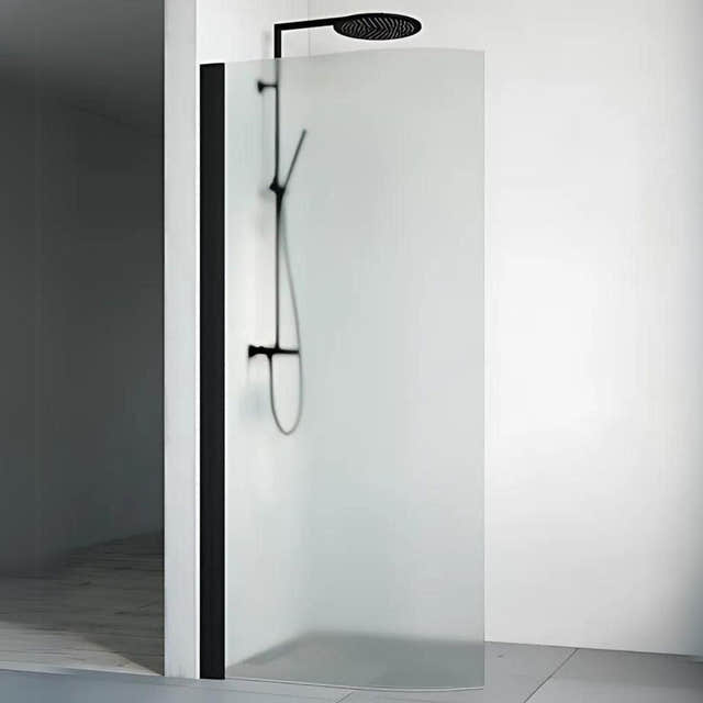 Macro Design SPIRIT Dusjdør Rund Svart matt / 80cm / Ice glass Macro Design Dusjdør BUN-DVSCS80IC
