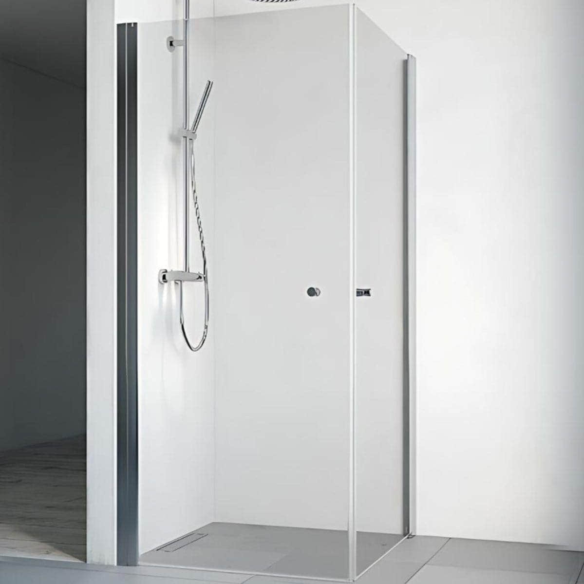 Macro Design SPIRIT Dusjhjørne Rett Lav Krom / 80x80cm / Klart glass med knott Macro Design Dusjhjørne BUN-DHSIG808KLL