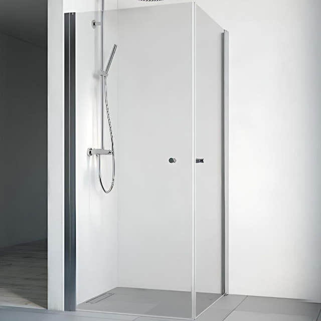Macro Design SPIRIT Dusjhjørne Rett Lav Krom / 80x80cm / Klart glass med knott Macro Design Dusjhjørne BUN-DHSIG808KLL