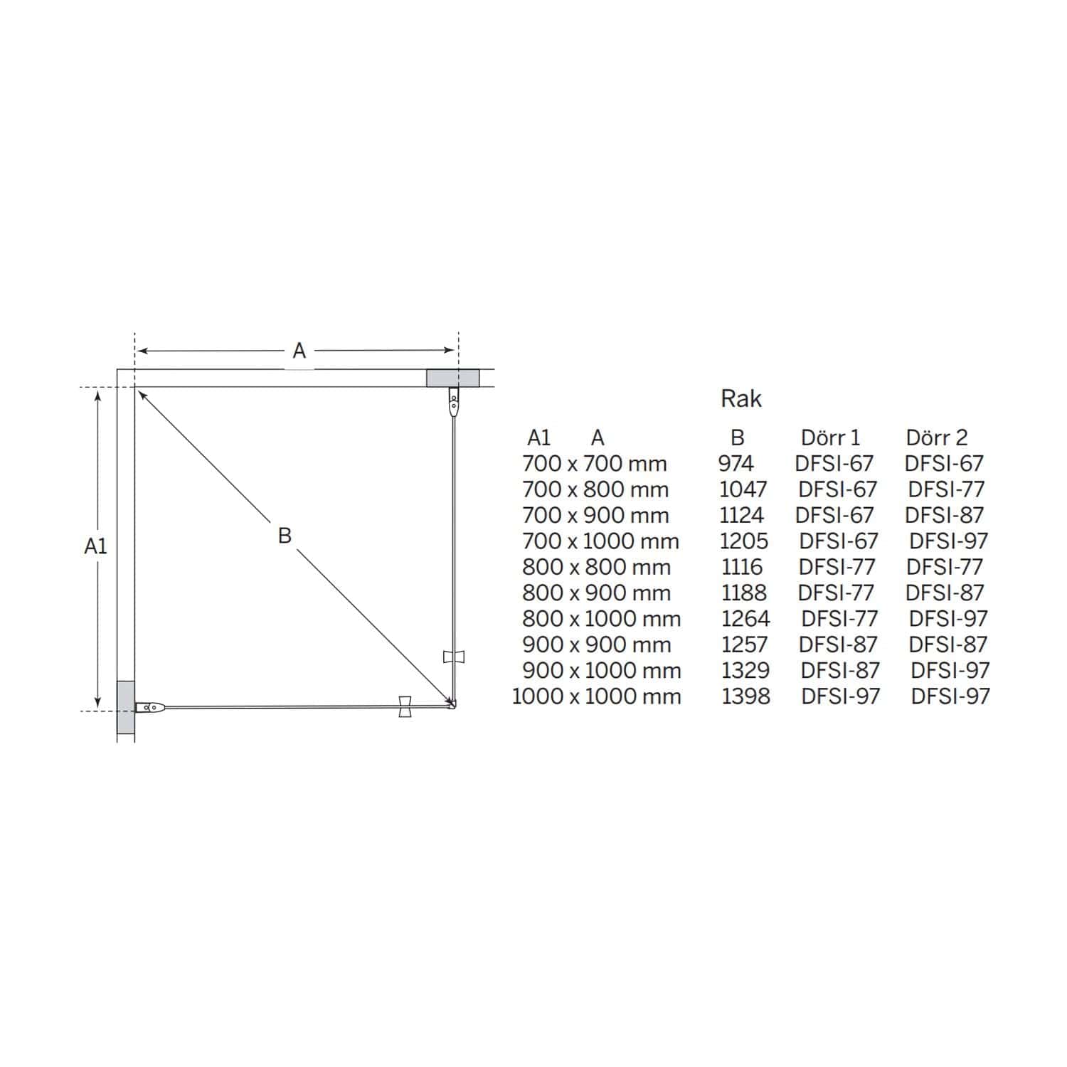 Macro Design SPIRIT Dusjhjørne Rett Lav Macro Design Dusjhjørne